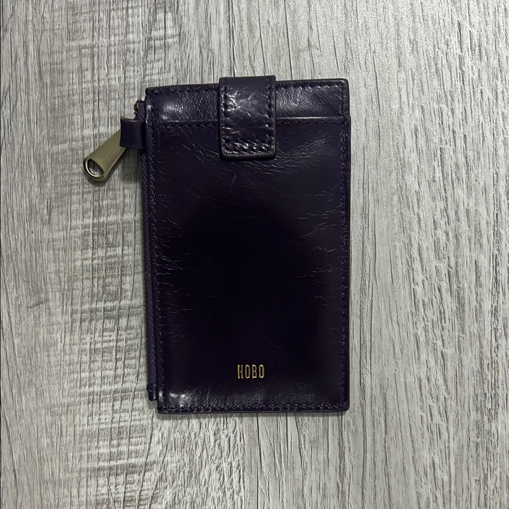 HOBO Dark Purple Leather Key & Card Holder